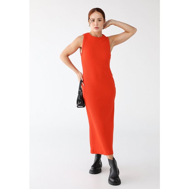 Vestido Canelado Forum Reto Vermelho