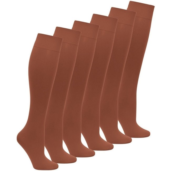 Kit com 6 Meias 3/4 Fio 40 Opaca Loba 5550-001 Bege