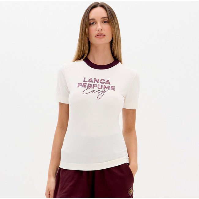 Camiseta Easy Lança Perfume Babylook Ou26 Off White Feminino