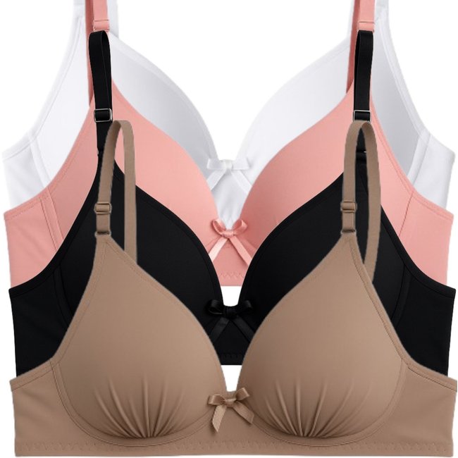Kit 4 Sutiã Com Soft Bojo Reflexo Íntimo Básico Alça Ajustável Uso Dia a Dia Multicolorido