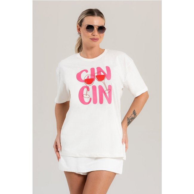 Blusa Feminina Cianitas Oversized Off Estampa Cin Cin