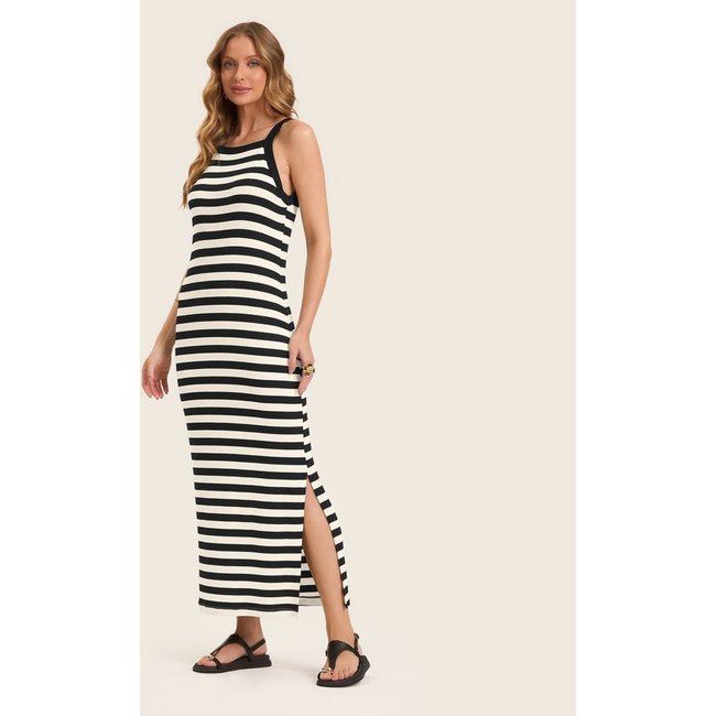 Vestido Midi Feminino em Ribana de Viscose Rovitex Preto