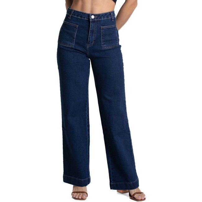 Calça Jeans Sawary Wide Leg - 282056 - Azul - Sawary