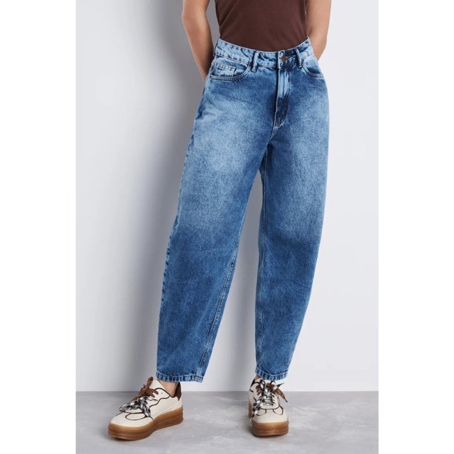 Calça Jeans Feminina Barrel Jeans Cintura Alta