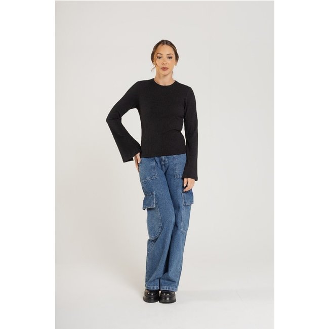 Blusa Feminina em Ribana Just Basic Preto