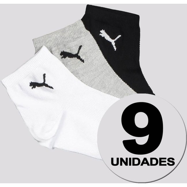 Kit Meia Puma Cano Médio Feminina 9 Pares