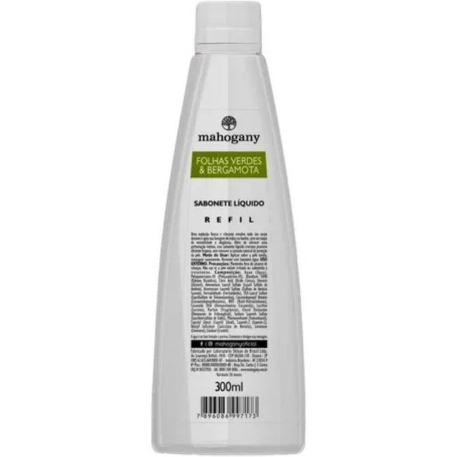 Mahogany Refil Sabonete Líquido Folhas Verdes & Bergamota 300Ml