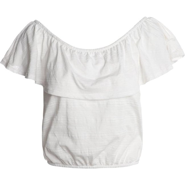 Blusa Ciganinha Com Babado Autentique Feminina OFF WHITE