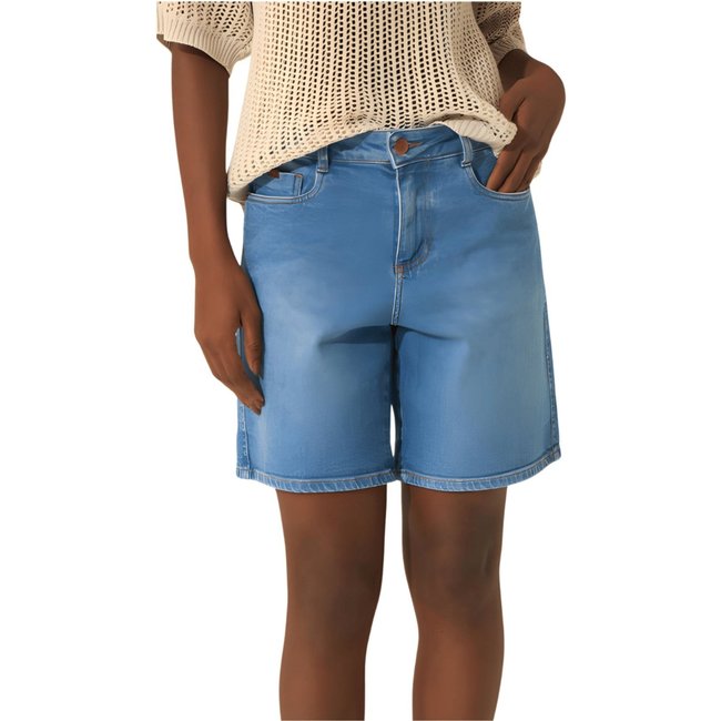 Bermuda Jeans Feminina Boyfriend Cintura Média Lez A Lez