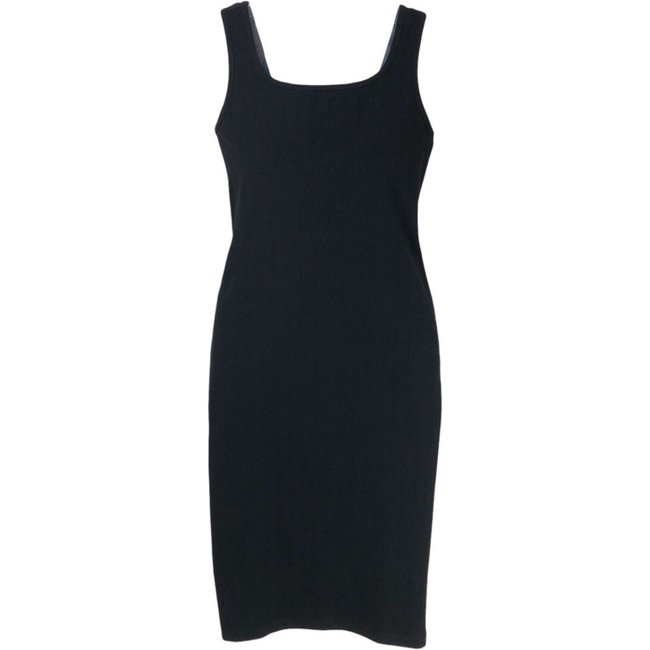 Vestido Canelado Médio Justo Forum Preto