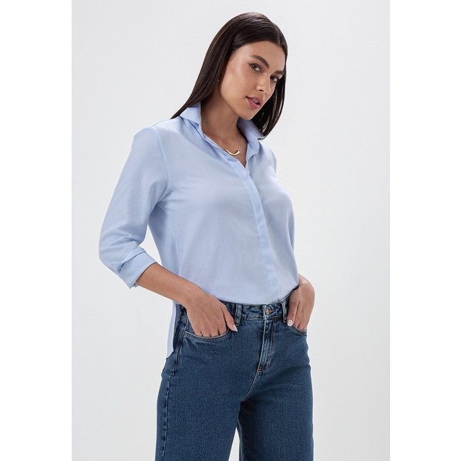 Camisa Principessa Comfy de Oxfordine Azul Claro Sara