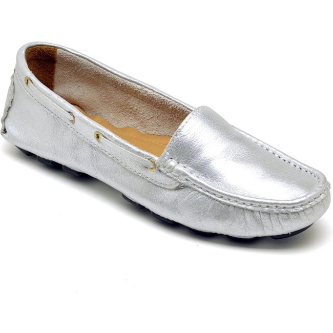 Mocassim Drive Comfort Casual Nine4 em Couro Prata