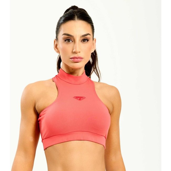 Top Like Laranja Flower Coral Poliamida Com Bojo Donna Carioca