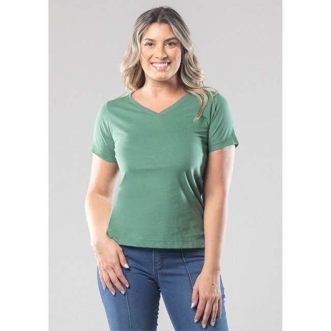 Baby Look Pau a Pique Básica Algodão Verde VERDE - PP Pau a Pique