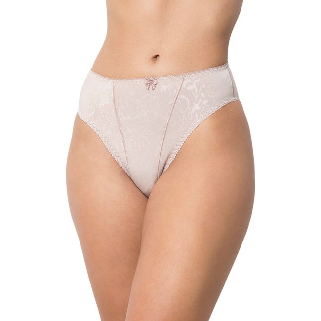 Calcinha Gabi Lingerie Tanga Microfibra Confortável Cintura Média Bege