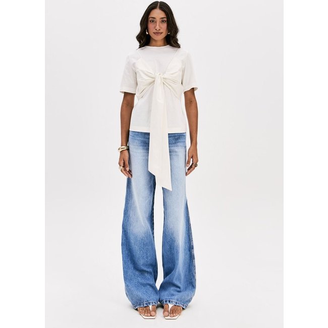 Calça Wide Leg Jeans Cintura Super Alta Lança Perfume