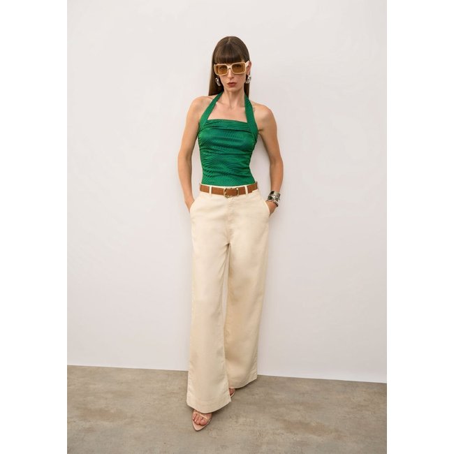 Calça Iódice Pantalona Alta Off-white