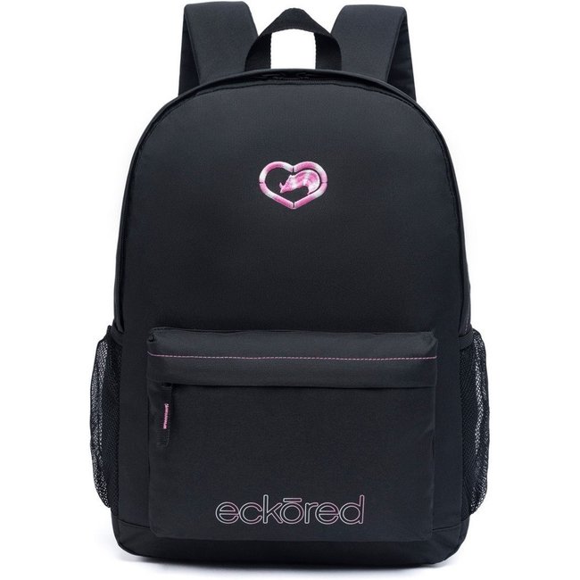 Mochila Ecko Red Feminina Escolar Casual Preto com Detalhes em Rosa