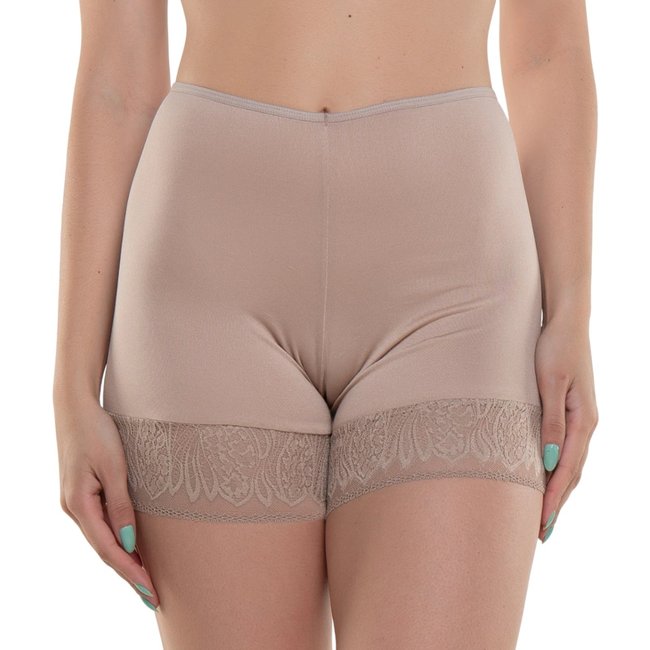 Shorts Bermuda Segunda Pele Modeladora Anágua Com Renda Cintura Alta Feminina Microfibra Shapewear
