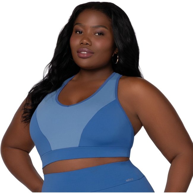 Top Fitness Nadador Poliamida Plus Size Recorte Selene