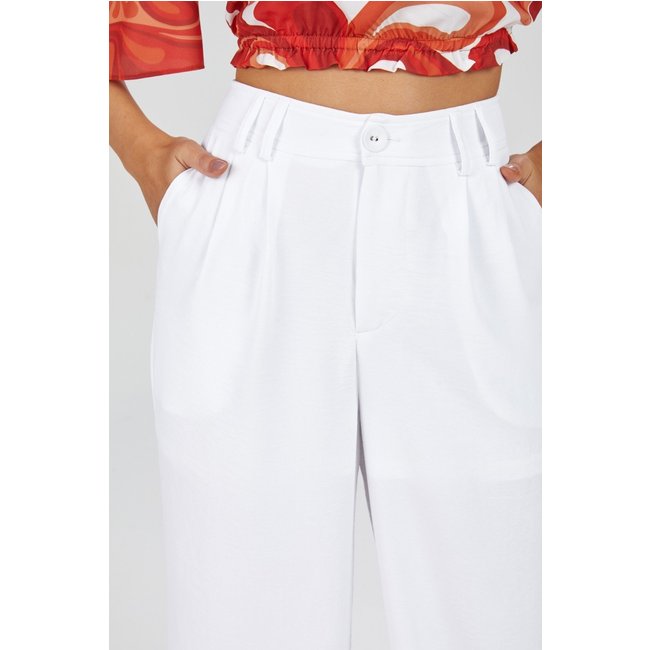 Calça PKS Alfaiataria Wide Leg Branca