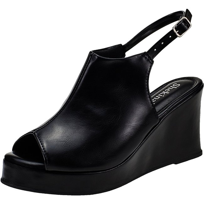 Sandália Salto Open Boot Anabela Salto Alto Bloco Grosso Ankle Boots Shekinah Confortável Moda Preto