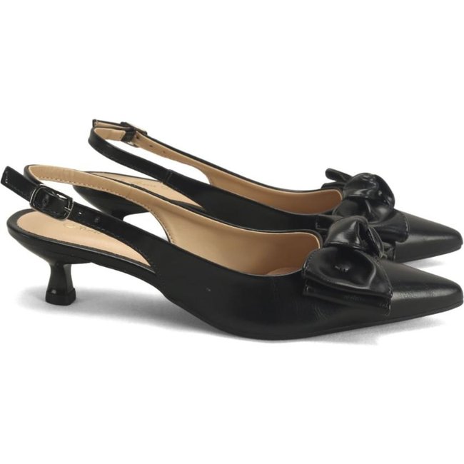 Slingback Salto Baixo de Napa com Laço Ana Mello Incolor