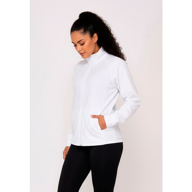 Jaqueta Corta Vento Feminina com Capuz e Zíper Invertido Conforto Estilo e Proteção Esportiva e Casual Branca