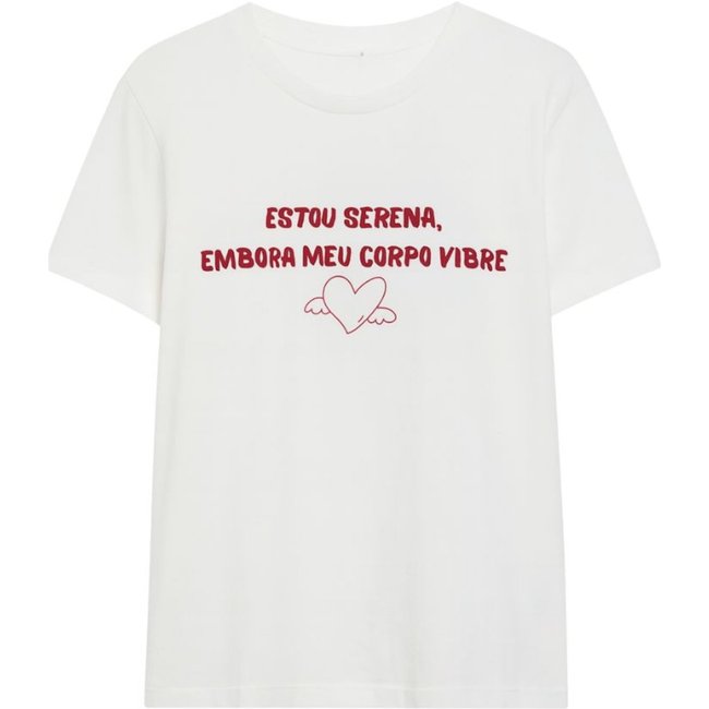 Camiseta Fogo MY.NA Estou Serena Branca