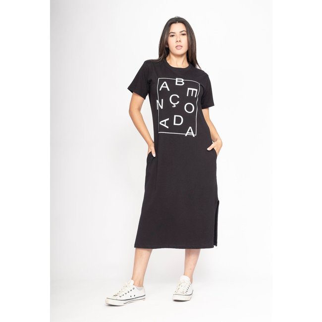 Vestido CabanaFree Midi Algodão Manga Curta Moda Evangélica Noite Amazônica