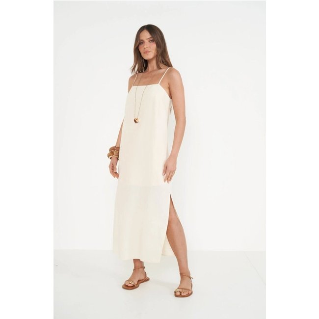 Vestido Linho Bege Affogato
