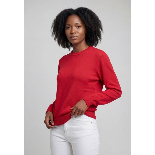 Blusa Tricot Feminina Facinelli Gola Careca Vermelha