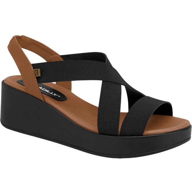 Sandália Anabela Médio Piccadilly 545064 Feminina - Preto