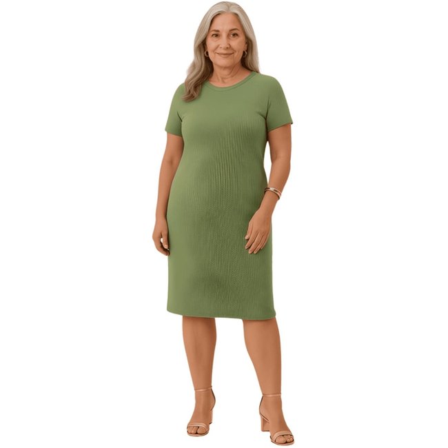 Vestido Plus Size Canelado Lunender