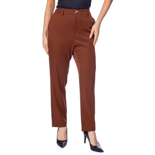 Calça Feminina Pellini Alfaiataria Reta com Bolsos Marrom