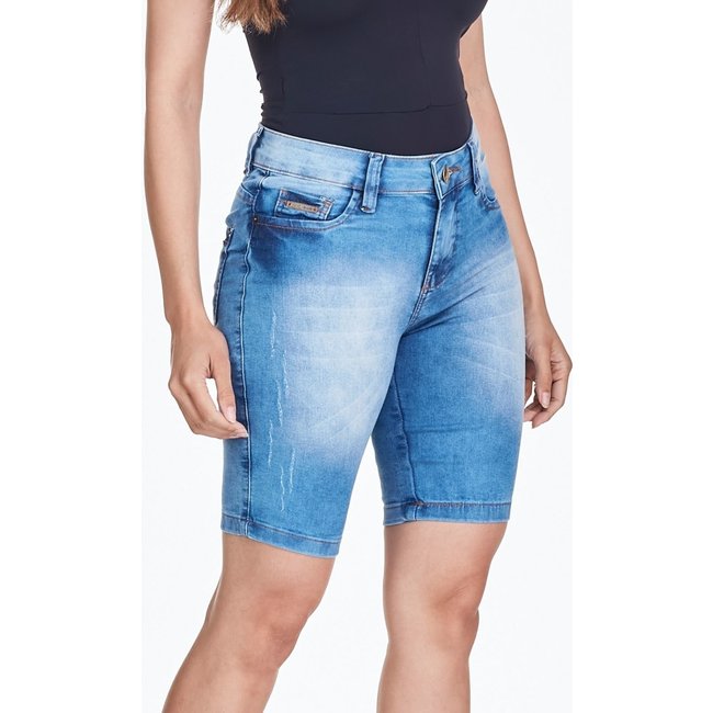 Bermuda Jeans HNO Jeans Cós Alto Ciclyst Azul