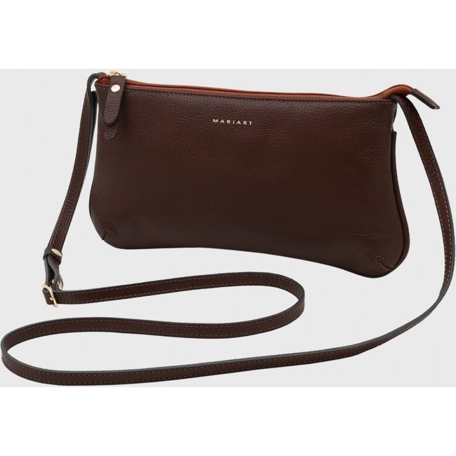 Bolsa Transversal de Couro Mariart Caipirinha Chocolate