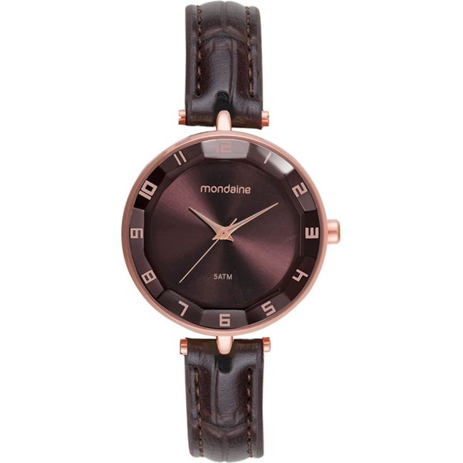 Relógio Feminino Vidro Facetado Rosé Mondaine