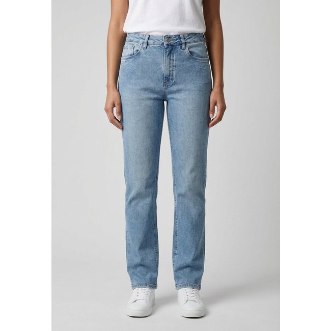Calça Jeans Feminina Lez a Lez Reta Cintura Alta Azul Claro