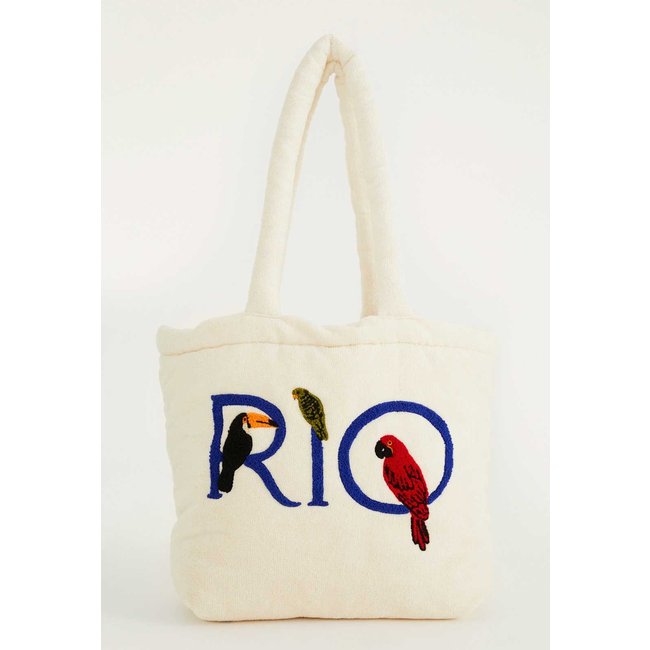 Bolsa Feminina FARM Solzão Rio Bordada Off-White