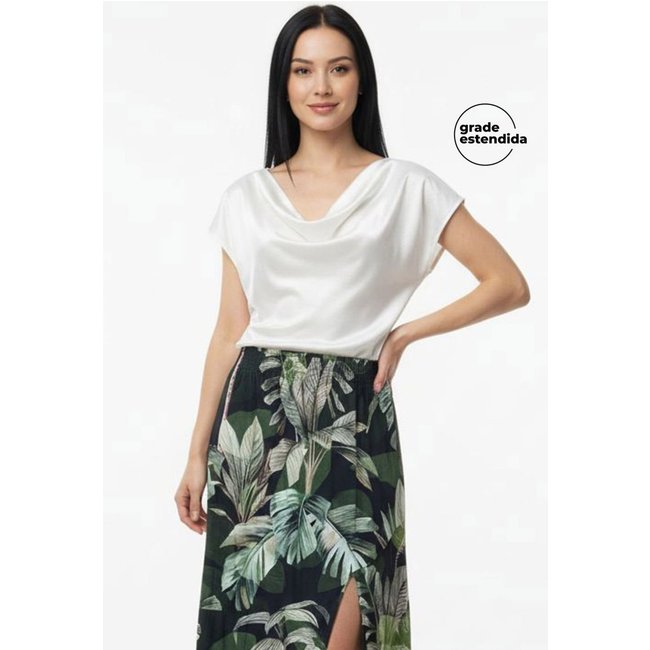 Blusa Feminina Malha Gloss Degagê Marialícia Branco