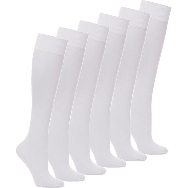Kit com 6 Meias 3/4 Fio 20 Loba 5510-001 Branco