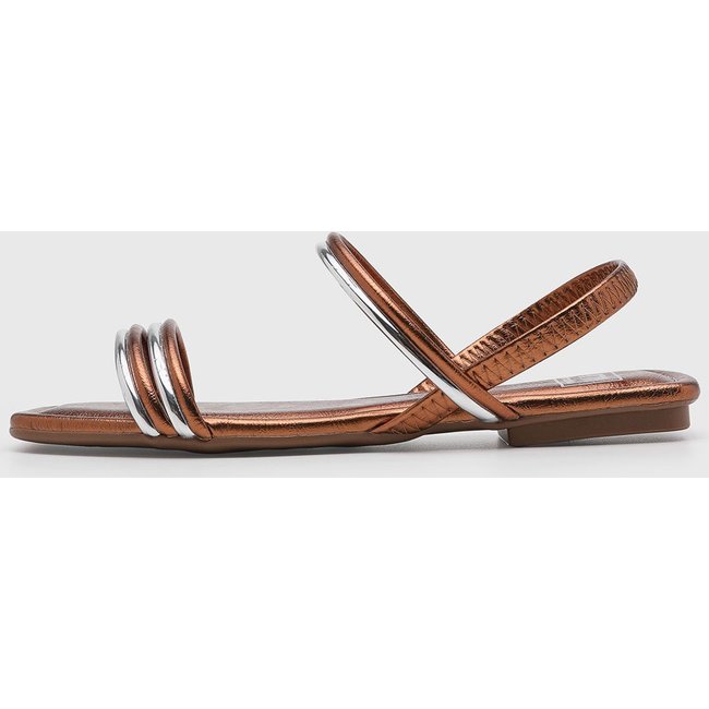 Rasteira Feminina Moleca Fechada Metalizada Bronze