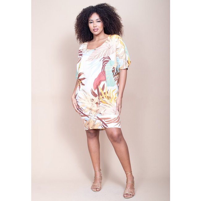 Vestido Cabanafree Curto Morcego Estampa Aurora Suave