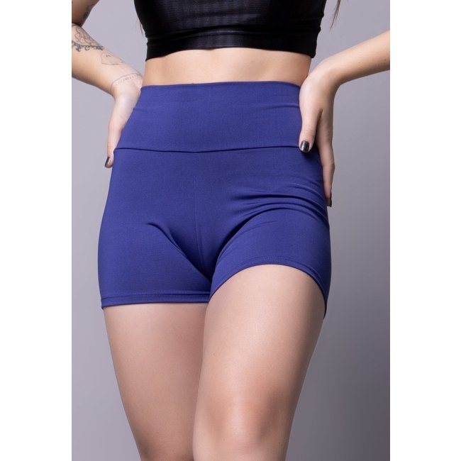 Short Fitness Bella Fiore Modas Feminino Suplex Liso Academia Azul Royal