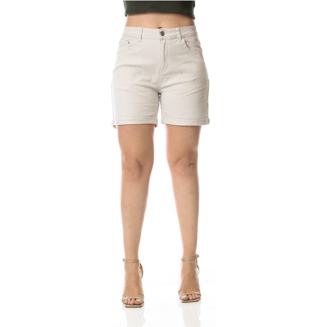 Bermuda Jeans Feminina Meia Coxa Barra Italiana Crocker