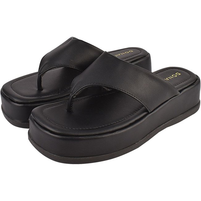 Sandália Chinelo Plataforma Feminina CM Calçados Santorine Confort Preto