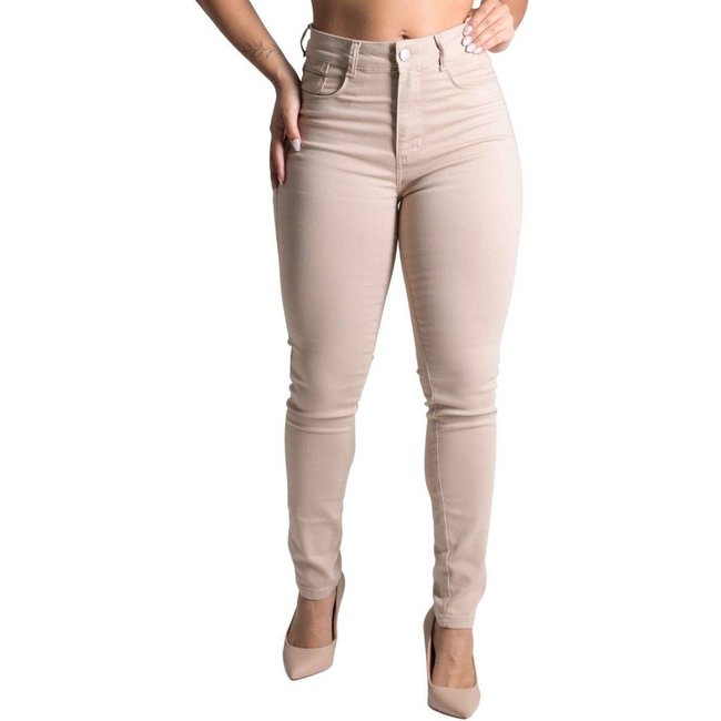 Calça Sarja Sawary Levanta Bumbum - 277777 - Bege - Sawary