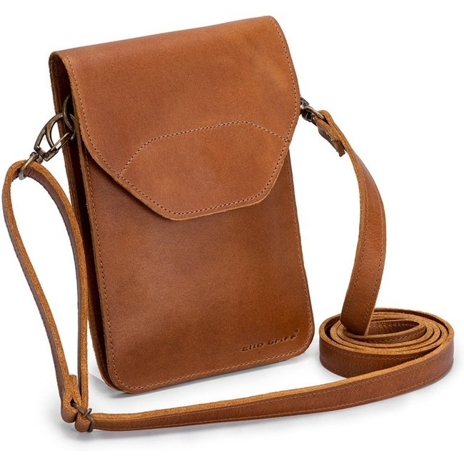Bolsa Carteira Couro Legitimo Documento/celular Crossbody MARROM CLARO