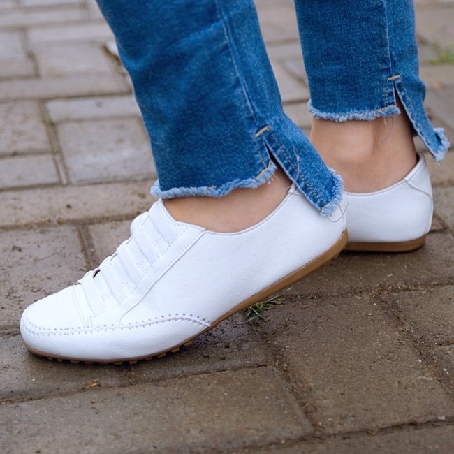 Tênis Mocatênis Coleção Paola Ferrara - COURO - TODO FORRADO - Cod801 - Branco Speciale